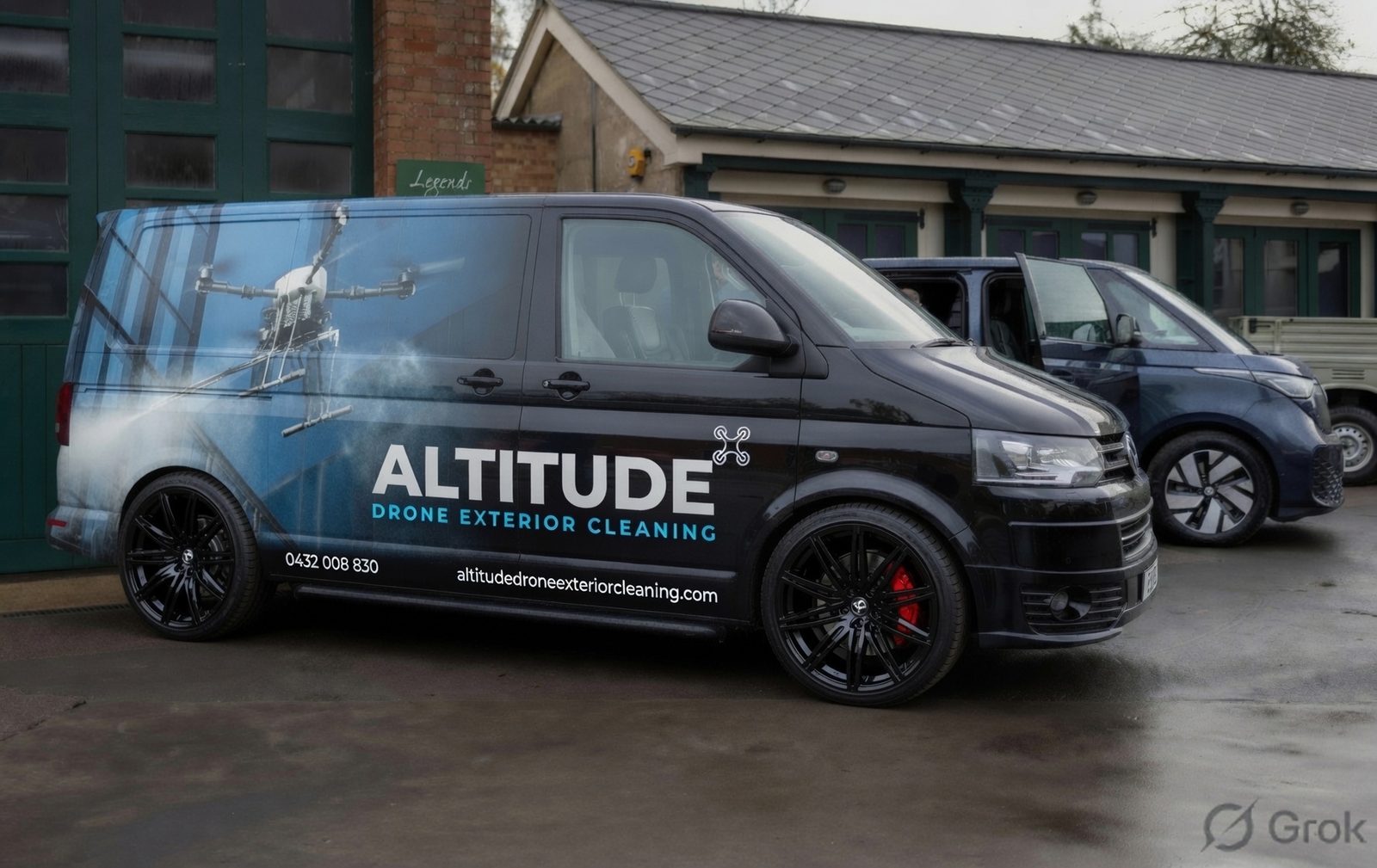 Altitude Drone Exterior Cleaning branded service vehicle